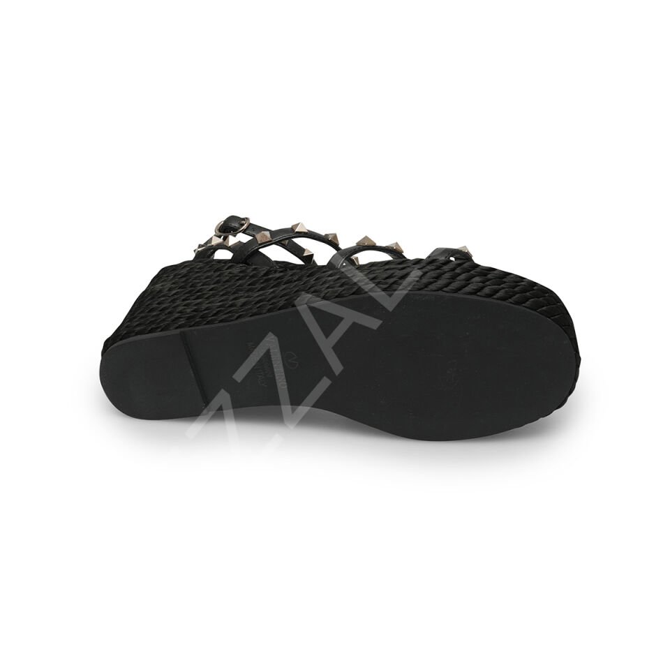 Vltn 723 Siyah Dolgu Topuk Kadın Ayakkabı