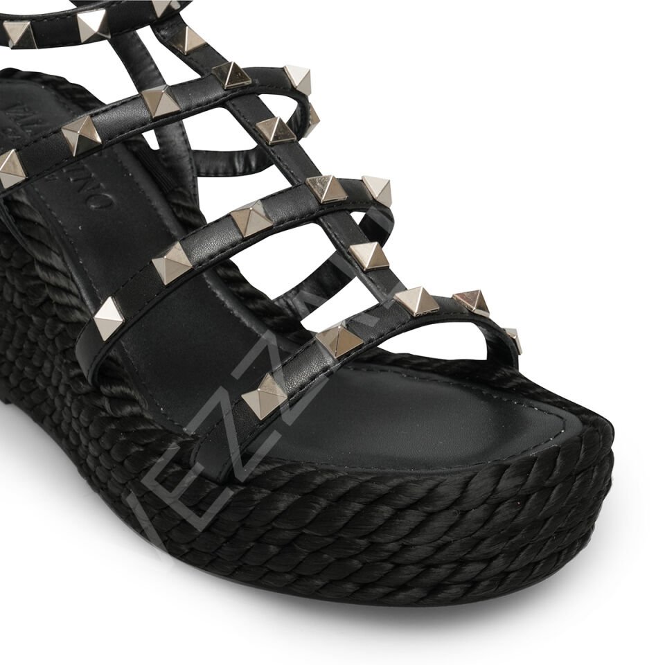 Vltn 723 Siyah Dolgu Topuk Kadın Ayakkabı