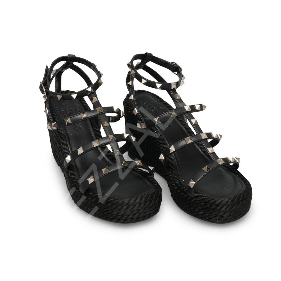 Vltn 723 Siyah Dolgu Topuk Kadın Ayakkabı