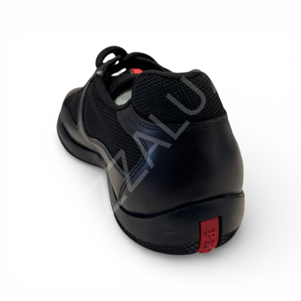 Prada 952 Siyah Kırmızı Logo Erkek Ayakkabı