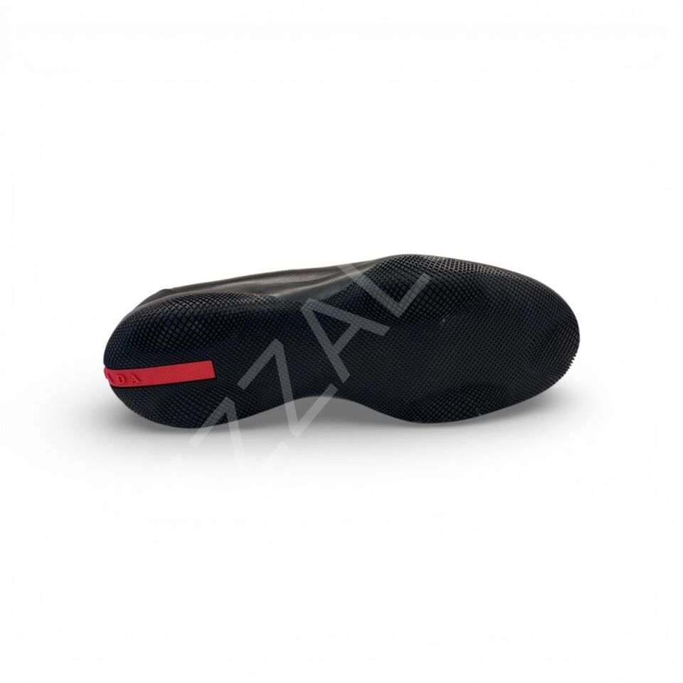 Prada 952 Siyah Kırmızı Logo Erkek Ayakkabı