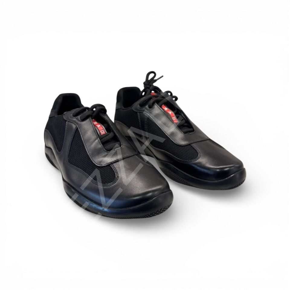 Prada 952 Siyah Kırmızı Logo Erkek Ayakkabı