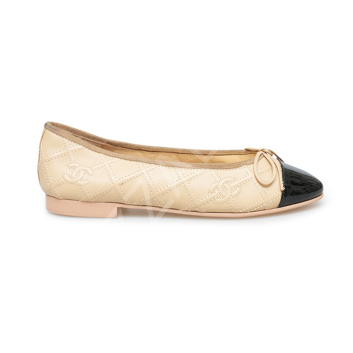 Chanel 06 Krem Ucu Siyah Cc Kadın Ayakkabı