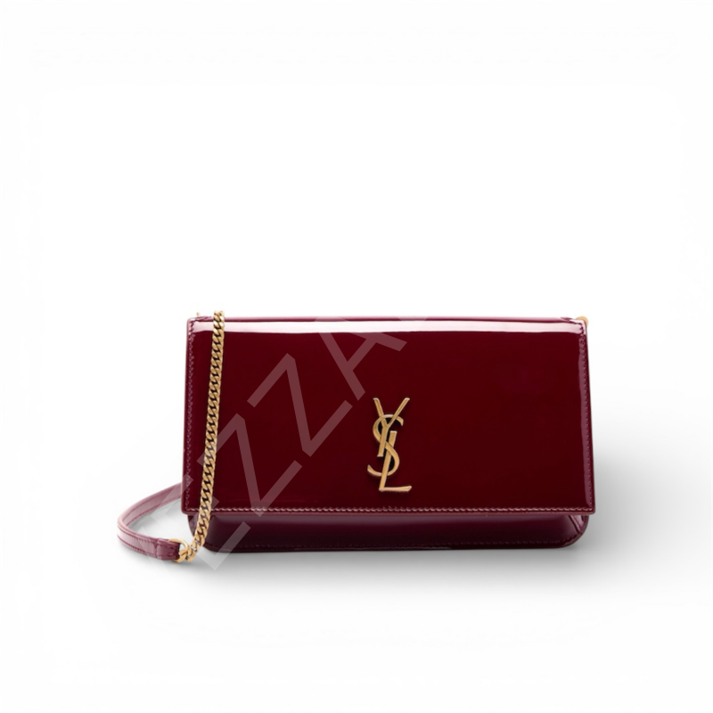 Ysl 257 Phone Bag Rugan Bordo Kadın Çanta