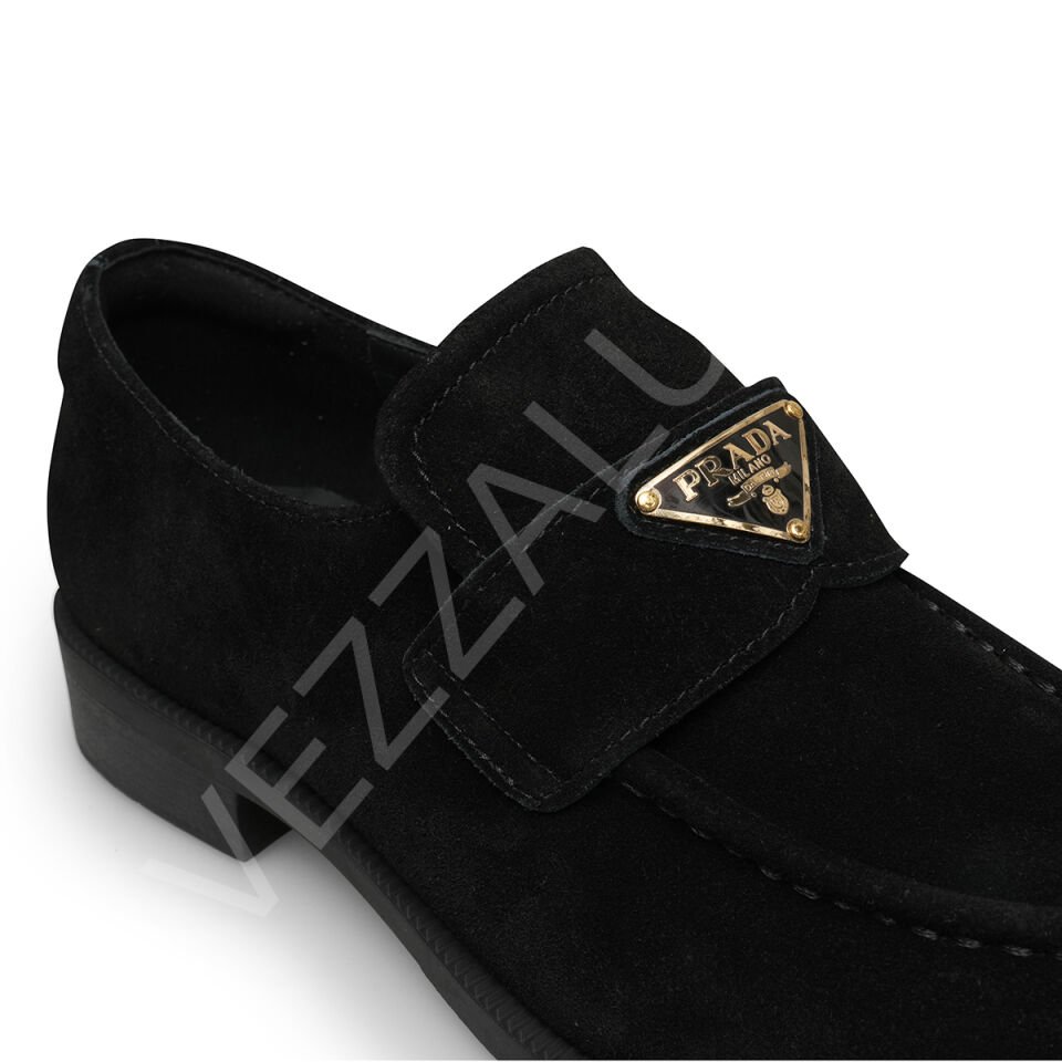 Prada 634 Siyah Süet Loafer Kadın Ayakkabı