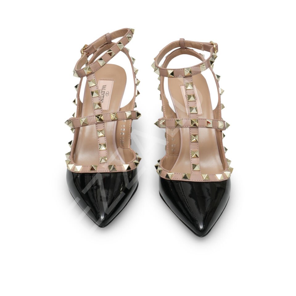 Vltn 674 Siyah Taba Yüksek Topuklu Zımbalı Kadın Ayakkabı