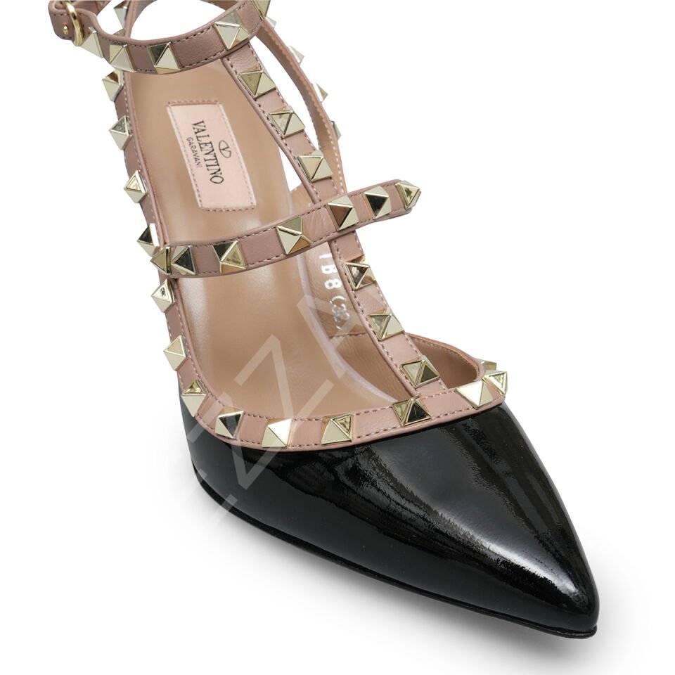 Vltn 674 Siyah Taba Yüksek Topuklu Zımbalı Kadın Ayakkabı