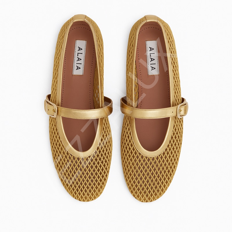 Alaia 06 Gold Babet File  Kadın Ayakkabı